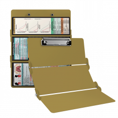 WhiteCoat Clipboard® Trifold - Tactical Brown Respiratory Therapy Edition